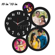 Personalized Round Shaped  Wall Clock With Picture